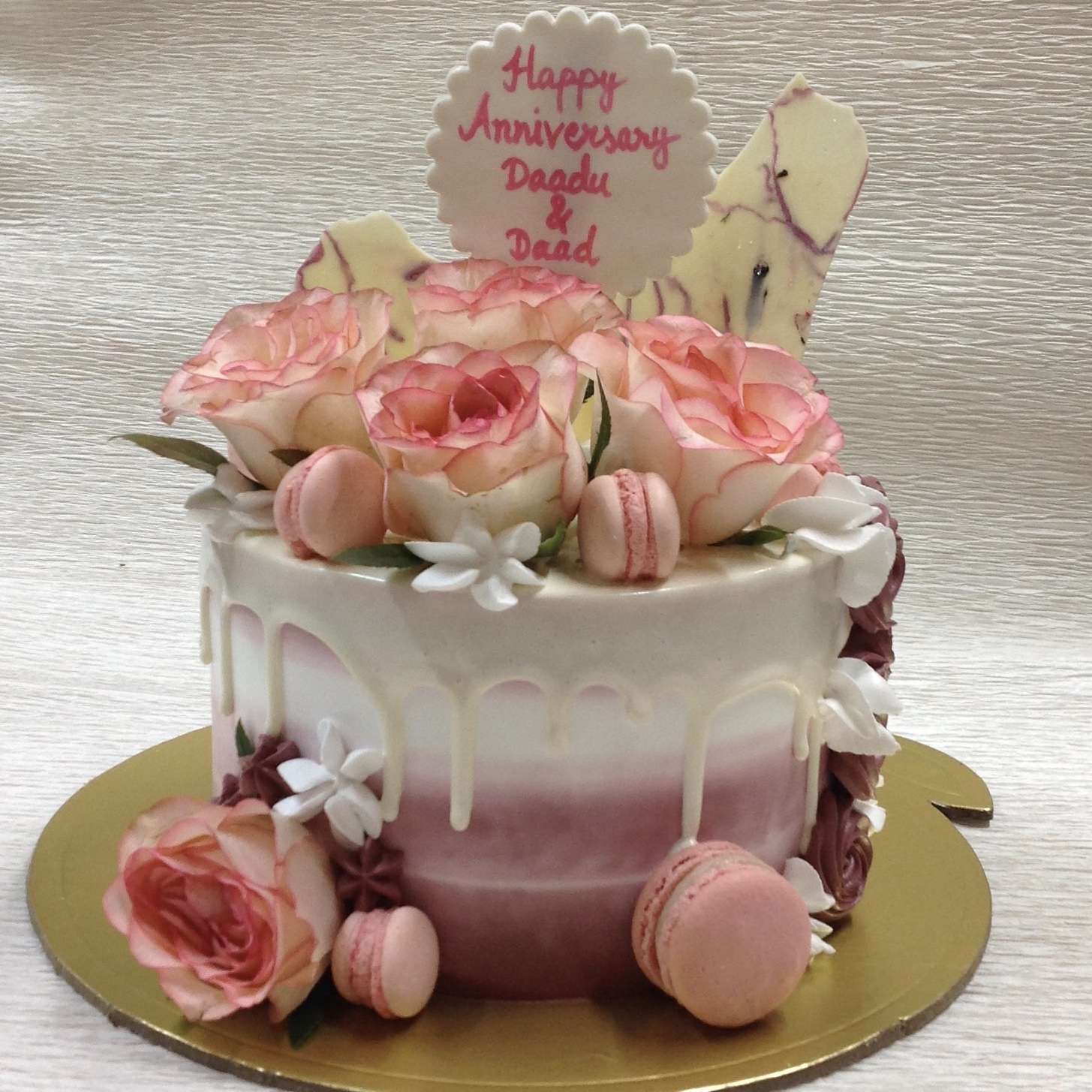 Desirable Strawberry Rose Cake